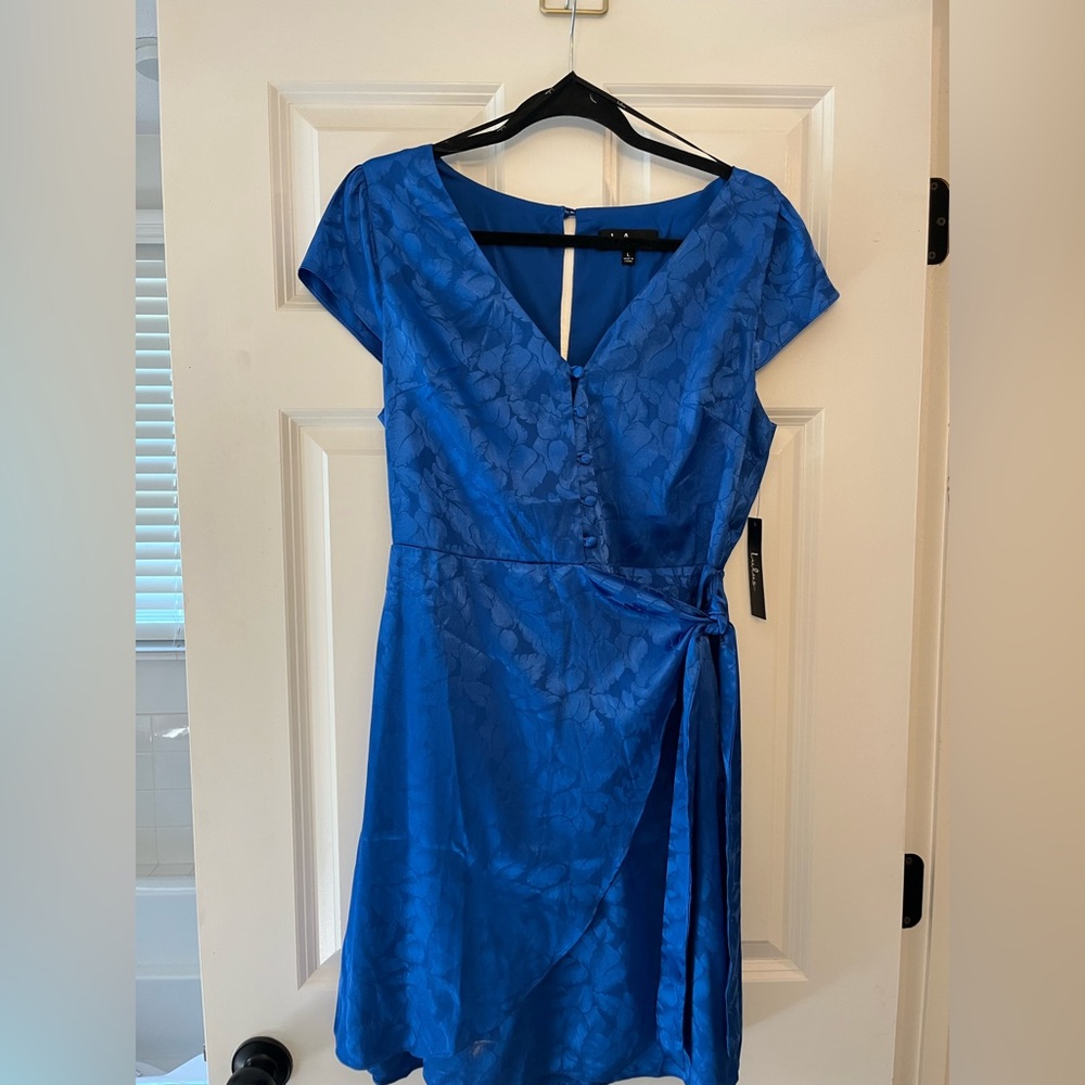 Lulu's Royal Blue Floral Midi Dress